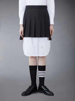 WOOL FRESCO PLEATED MINI SKIRT