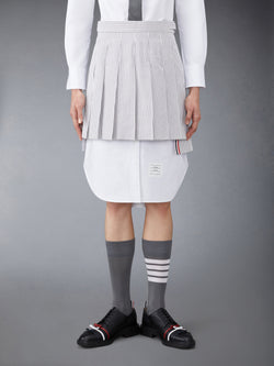 SEERSUCKER PLEATED MINI SKIRT