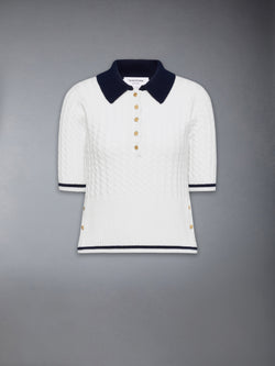 CASHMERE BABY CABLE STITCH POLO