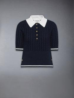 CASHMERE BABY CABLE STITCH POLO