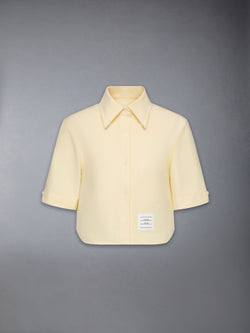 SHORT SLEEVE CROPPED OXFORD SHIRT