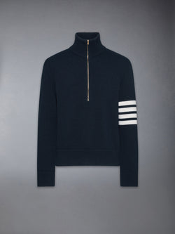 MERINO WOOL 4-BAR FUNNEL NECK PULLOVER
