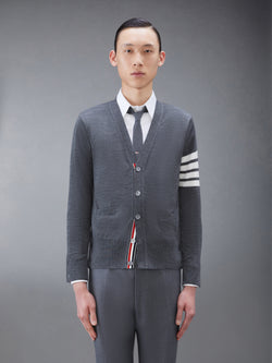 MERINO WOOL 4-BAR CLASSIC V-NECK CARDIGAN