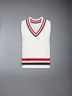 CHUNKY CASHMERE RWB STRIPE VEST