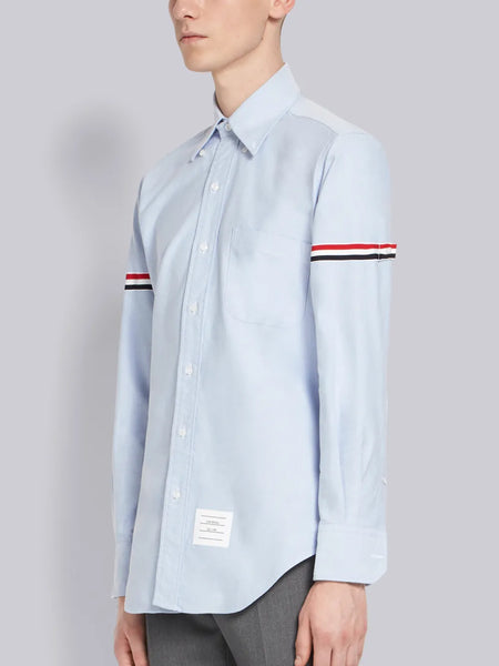 OXFORD SHIRT WITH GROSGRAIN ARMBANDS LIGHT BLUE