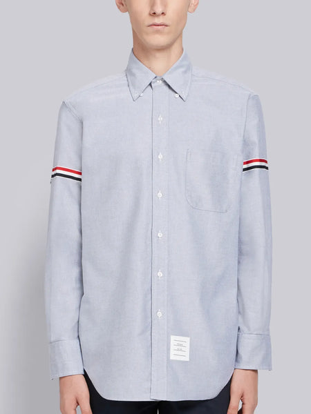 OXFORD SHIRT WITH GROSGRAIN ARMBANDS NAVY