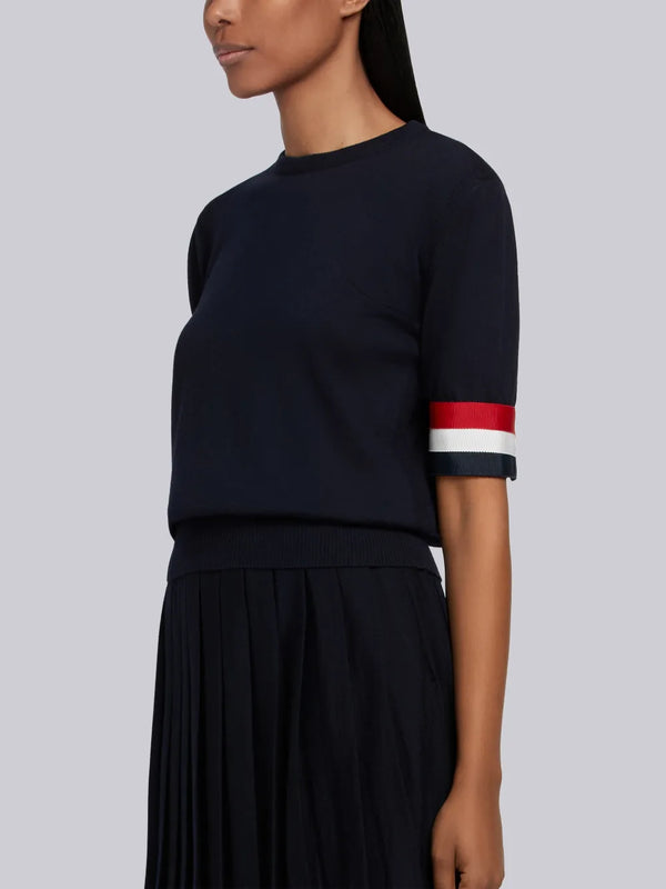 FINE MERINO WOOL RWB GROSGRAIN CUFF TEE - image 2