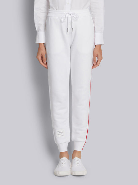 CLASSIC LOOPBACK STRIPE SWEATPANTS WHITE