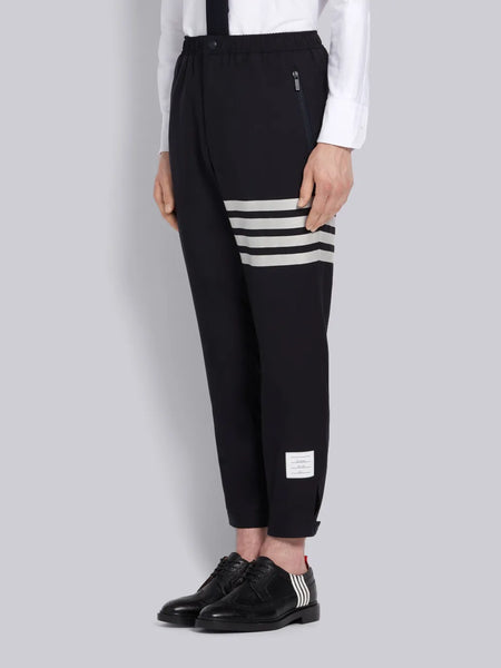 PLAIN WEAVE 4-BAR SWEATPANTS NAVY