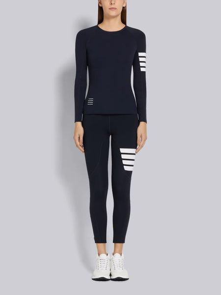 POLYAMIDE STRETCH INTERLOCK 4-BAR COMPRESSION TIGHTS NAVY