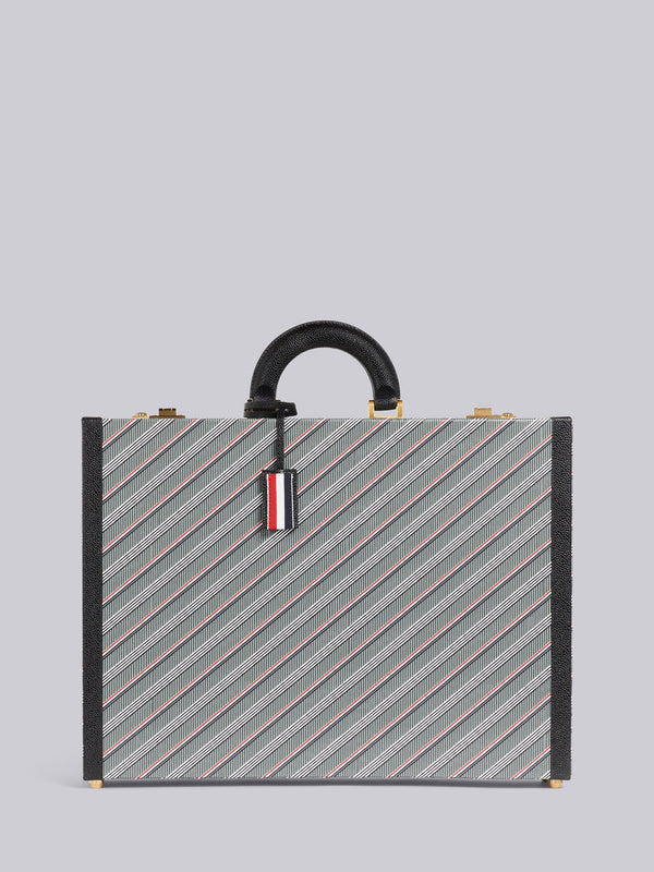 MEDIUM GREY MONOGRAM COATED CANVAS LEATHER FRAME ATTACHE CASE - featured image