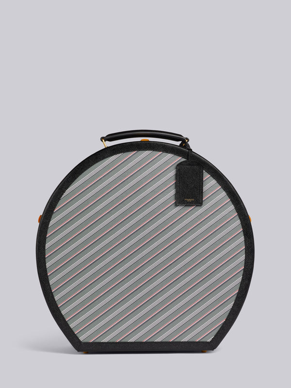 HAT BOX WITH LEATHER FRAME IN MONOGRAM COATED CANVAS - L50, H48, W21 MED GREY O/S - featured image