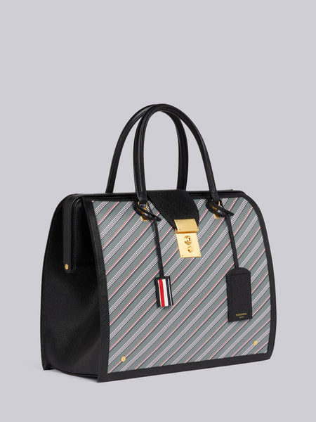 MEDIUM GREY MONOGRAM COATED CANVAS LEATHER FRAME MR. THOM BAG MED GREY