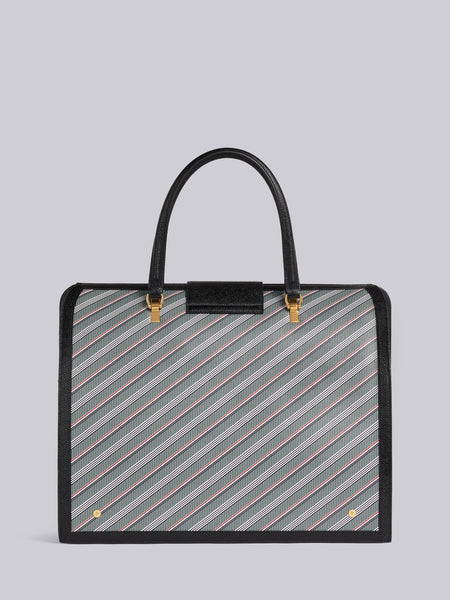 MEDIUM GREY MONOGRAM COATED CANVAS LEATHER FRAME MR. THOM BAG MED GREY