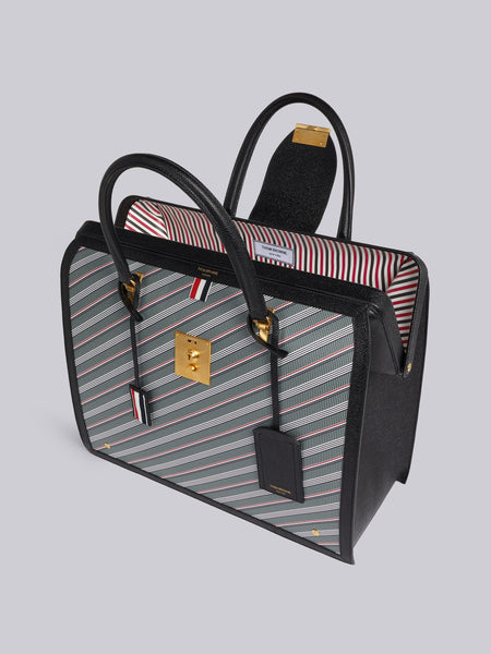MEDIUM GREY MONOGRAM COATED CANVAS LEATHER FRAME MR. THOM BAG MED GREY