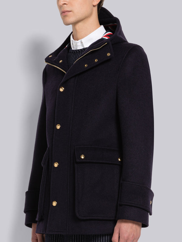 Military Weight Cashmere Snap Front Rain Parka - image 5