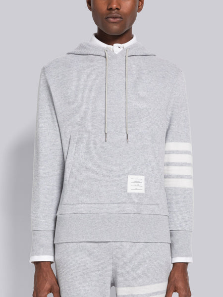 CASHMERE WAFFLE 4-BAR HOODIE PULLOVER ライト グレー