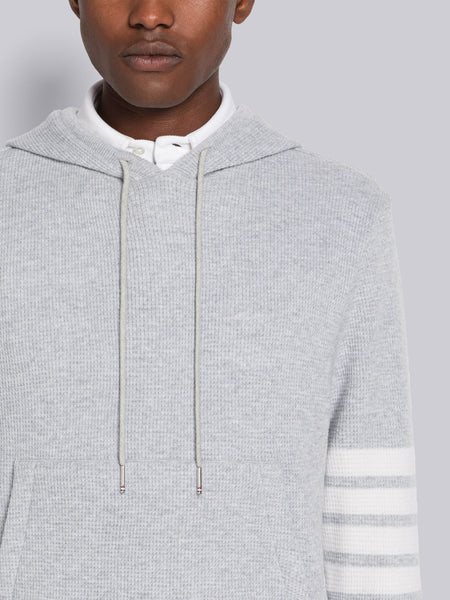 CASHMERE WAFFLE 4-BAR HOODIE PULLOVER ライト グレー