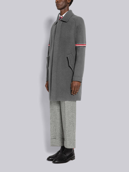 MILANO RWB STRIPED CAR COAT MED GREY