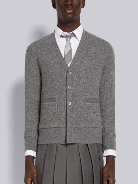 CASHMERE WAFFLE CARDIGAN ミディアム グレー