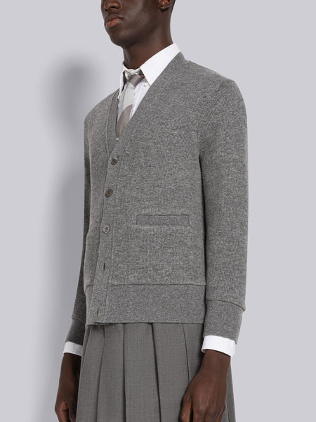 CASHMERE WAFFLE CARDIGAN ミディアム グレー