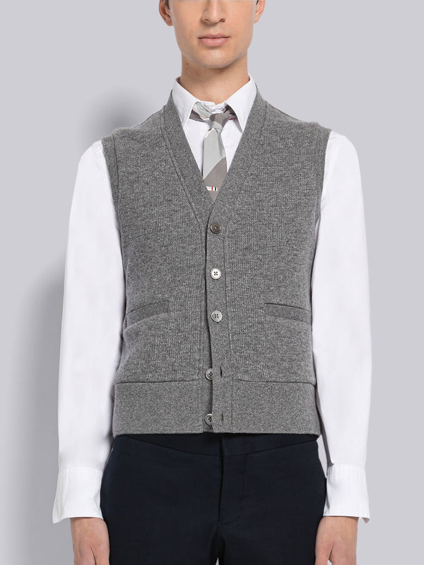 CASHMERE WAFFLE CARDIGAN VEST - featured image