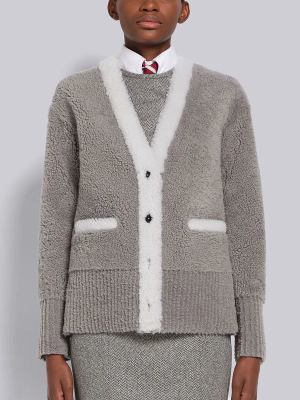 CARDIGAN JACKET WITH SHEARLING TRIM - featured image