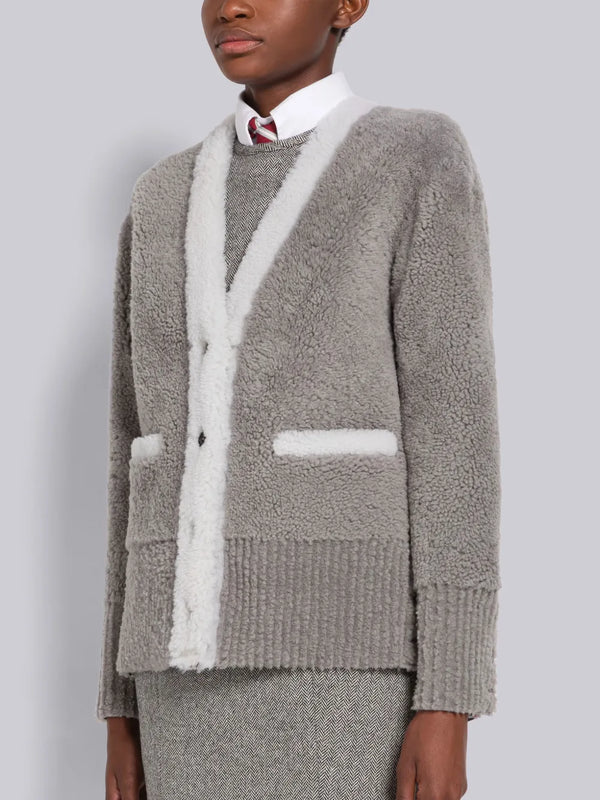 CARDIGAN JACKET WITH SHEARLING TRIM - image 2