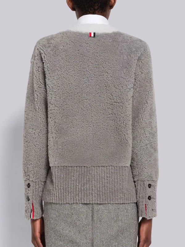 CARDIGAN JACKET WITH SHEARLING TRIM - image 3