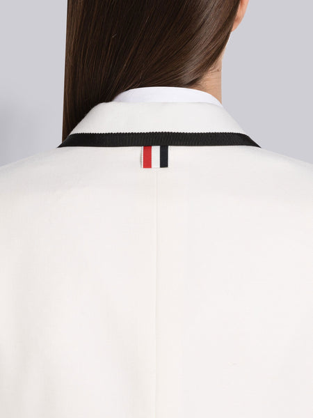 TWILL WEAVE WOOL TIPPING HOLIDAY HIGH ARMHOLE SPORT COAT WHITE