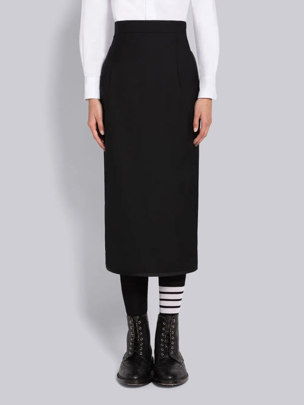 TWILL TIPPING HOLIDAY HIGH WAISTED MIDI PENCIL SKIRT - featured image