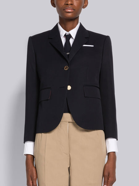 WOOL GABARDINE HIGH ARMHOLE SPORT COAT NAVY