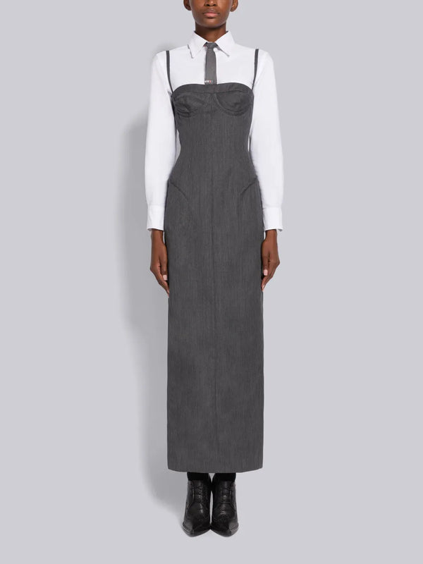 WOOL GABARDINE CORSET PENCIL DRESS - featured image