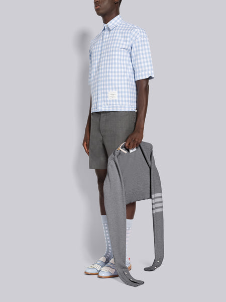 JERSEY STITCH MERINO CREW NECK SWEATER SHELL BAG MED GREY