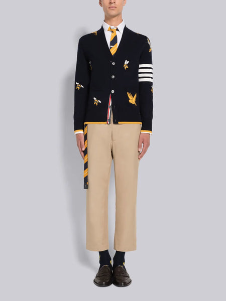 COTTON TWILL STRAIGHT LEG TROUSERS キャメル