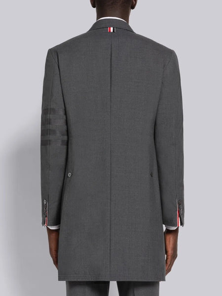 PLAIN WEAVE 4-BAR CHESTERFIELD OVERCOAT DARK GREY