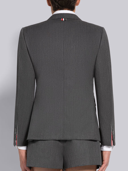 STIFF WOOL GABARDINE CLASSIC SPORT COAT MED GREY