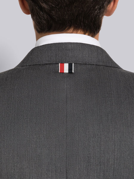 STIFF WOOL GABARDINE CLASSIC SPORT COAT MED GREY