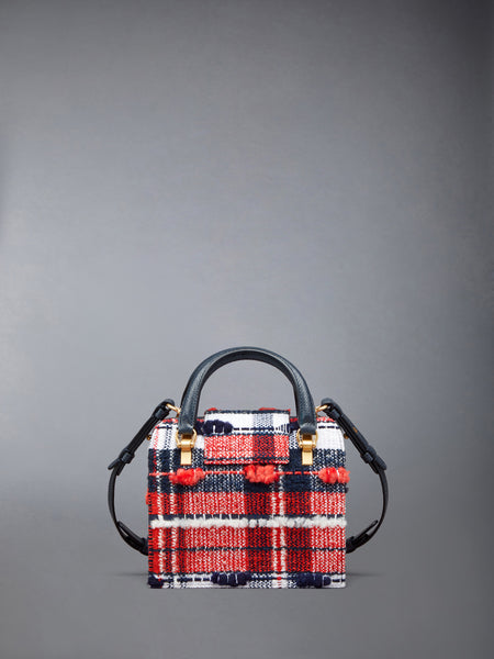 MRS. THOM MINI BAG IN MADRAS CHECK POUF TWEED RWBWHT