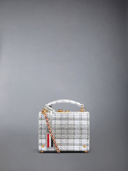 MICRO ATTACHE CASE IN TARTAN TWEED MED GREY