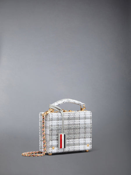 MICRO ATTACHE CASE IN TARTAN TWEED MED GREY