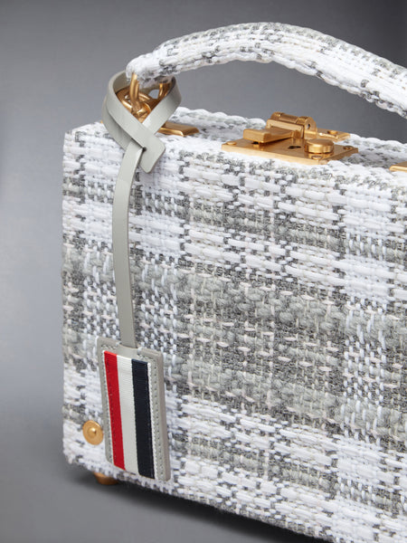 MICRO ATTACHE CASE IN TARTAN TWEED MED GREY