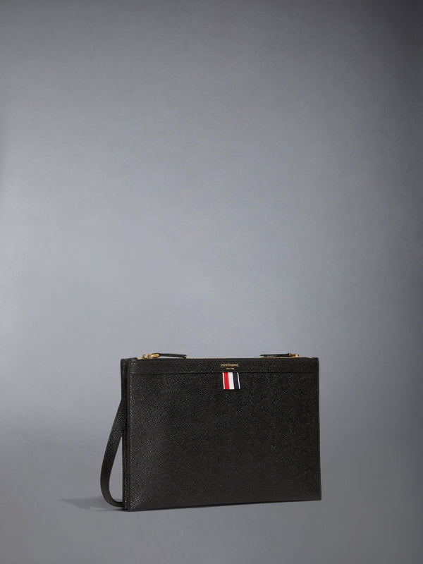 PEBBLE GRAIN DOUBLE ZIP DOCUMENT HOLDER CROSSBODY - image 2