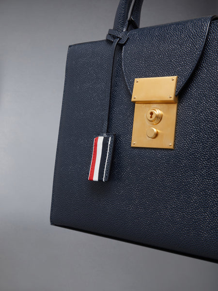 PEBBLE GRAIN SMALL MR. THOM TOTE NAVY