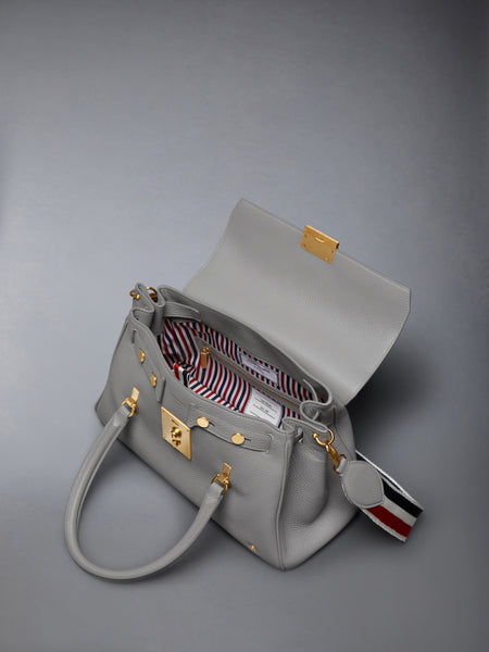 BOLTON BAG IN SOFT PEBBLE GRAIN LEATHER LT GREY
