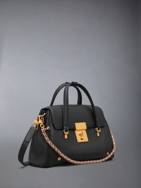 SMALL BOLTON BAG IN SOFT PEBBLE GRAIN LEATHER BLACK
