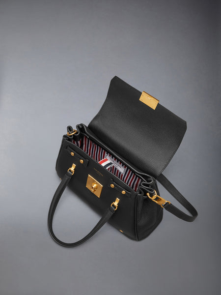 SMALL BOLTON BAG IN SOFT PEBBLE GRAIN LEATHER BLACK