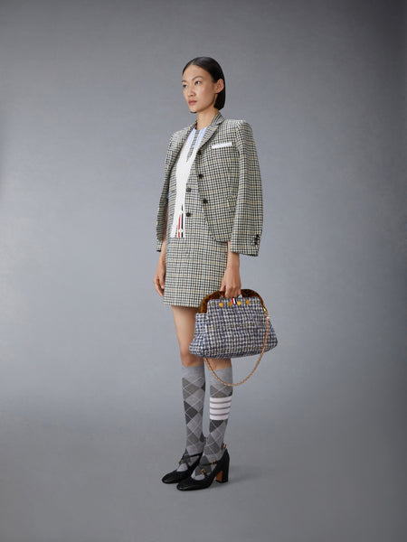 JR. TEVIOT BAG IN GUNCLUB CHECK MOHAIR BLACK/WHITE