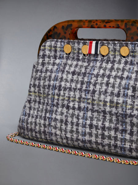 JR. TEVIOT BAG IN GUNCLUB CHECK MOHAIR BLACK/WHITE