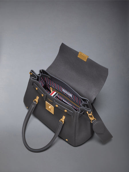 BOLTON BAG IN SOFT PEBBLE GRAIN LEATHER DARK GREY